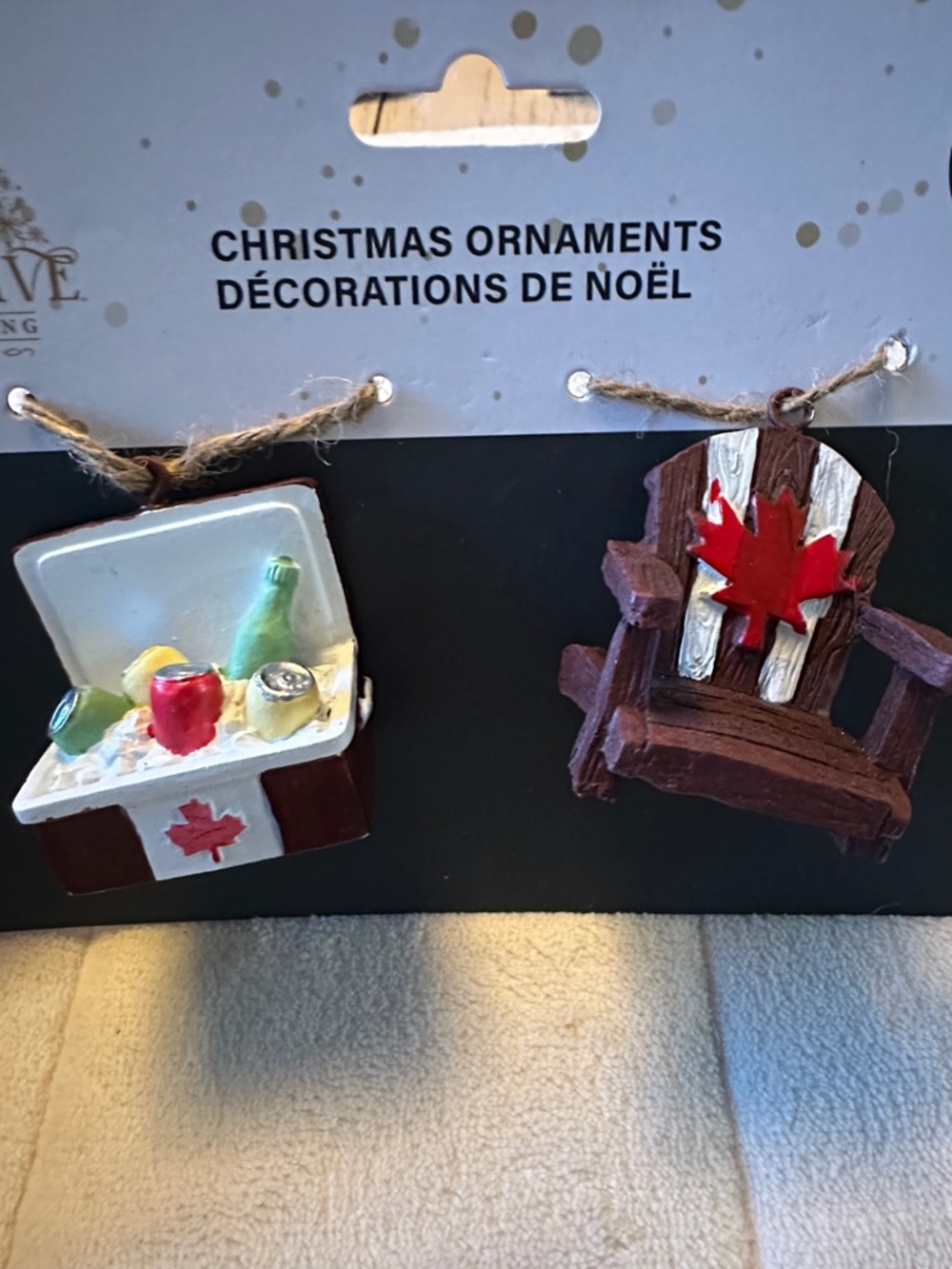 🌶️3/$14🌶️ Canada-Themed Christmas Ornaments - Red Maple Leaf Cooler & Chair Set